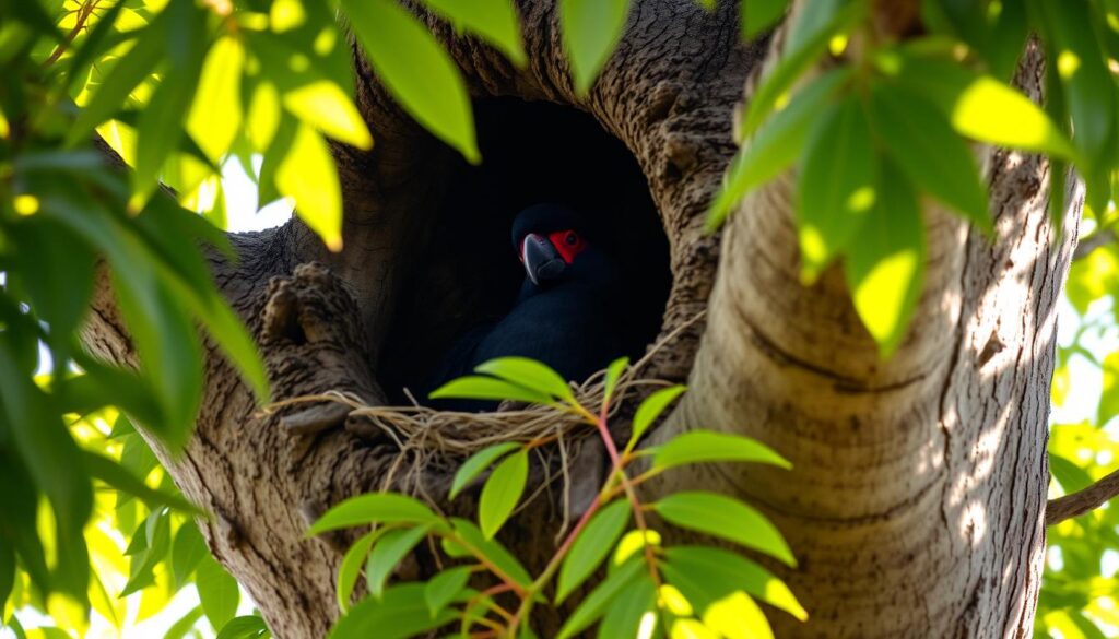 black palm cockatoo nesting